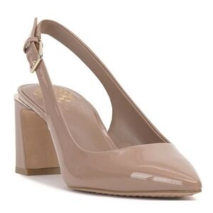 Vince Camuto Hamden Pointed Toe Slingback Pumps Nude Patent Leather Womens 9.5